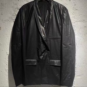 Lemaire black cotton blazer with coated effect